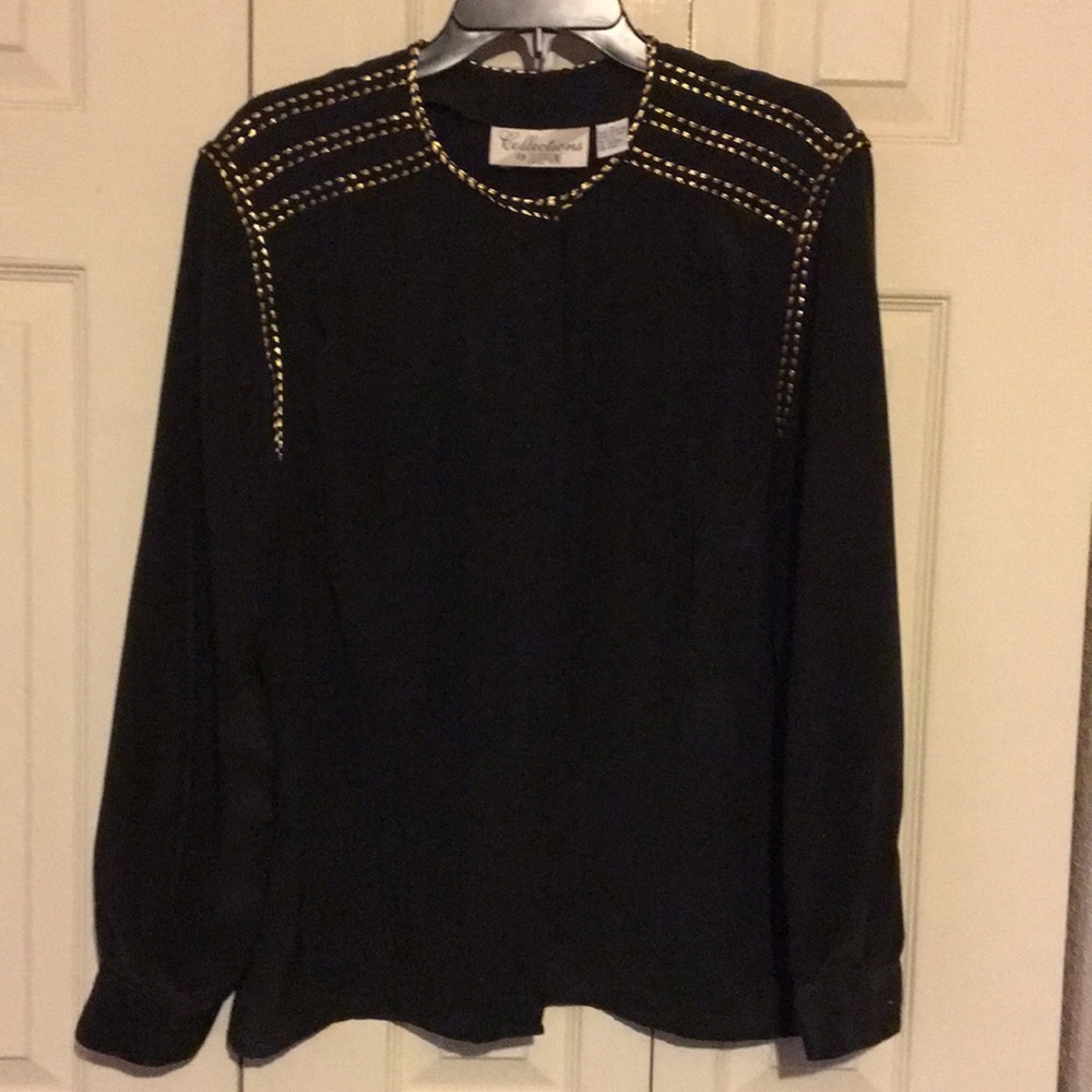 Black blouse with gold